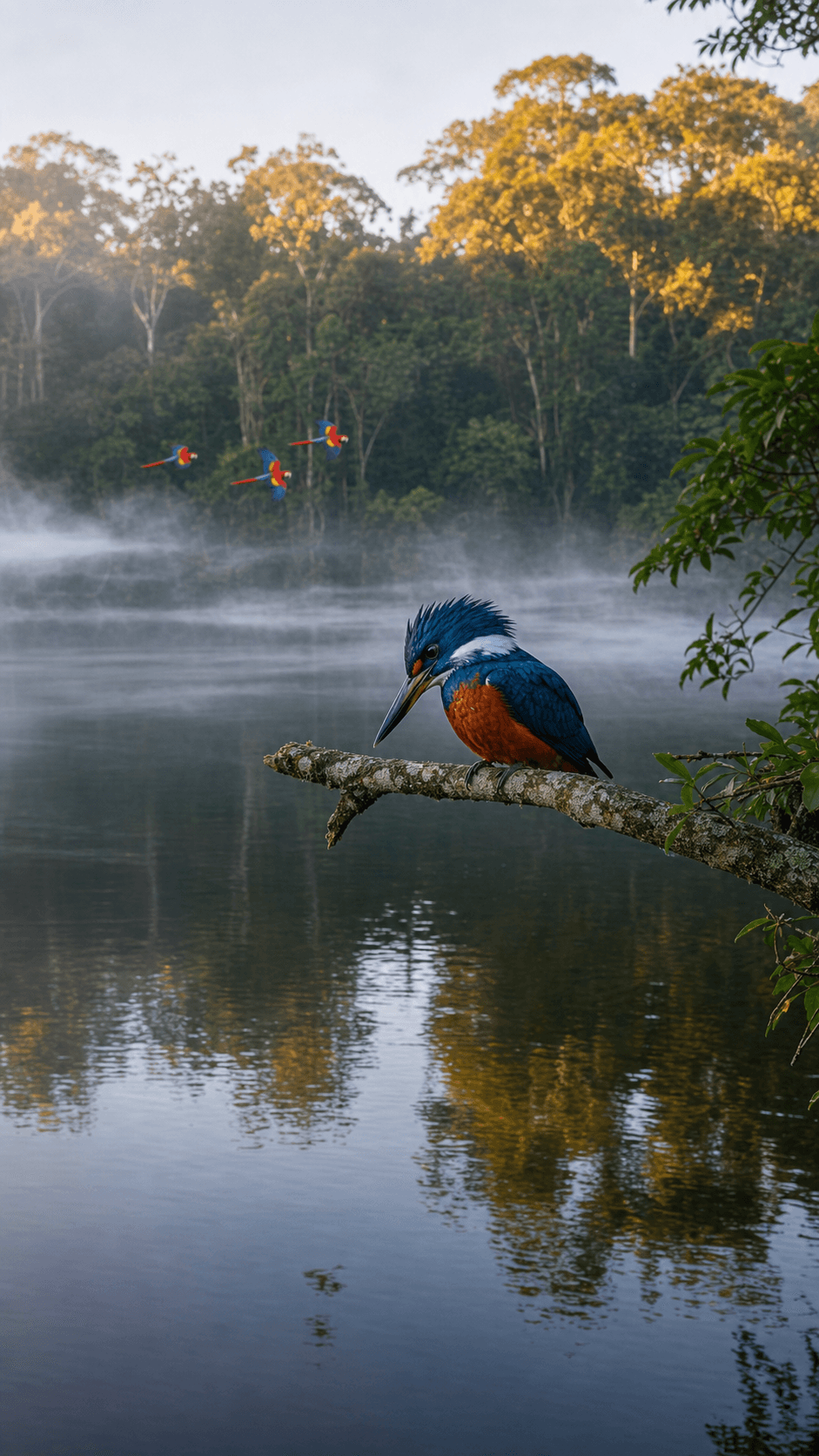 Kingfisher in the Morning Fog