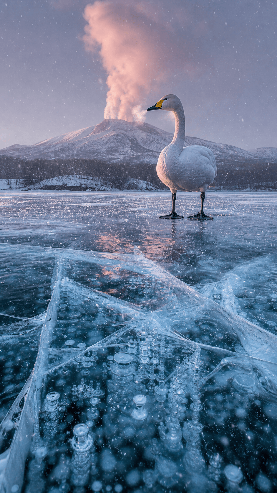 Whooper Swan, Frozen Kussharo