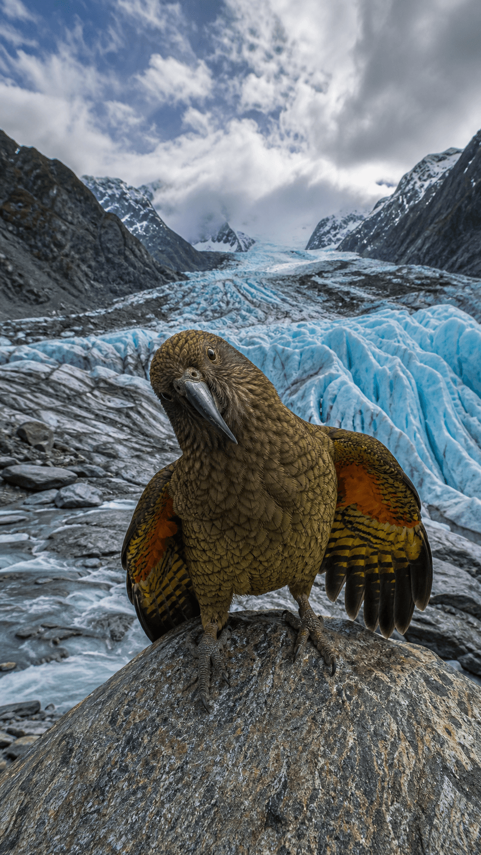 Kea on the Moraine, New Zealand