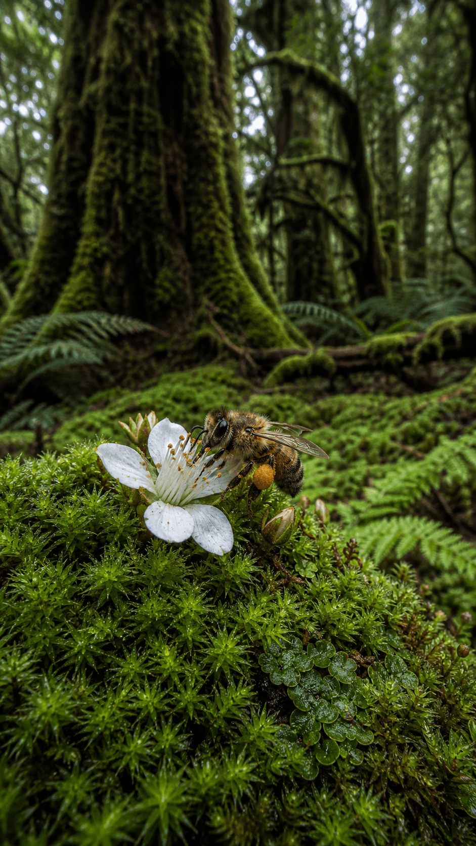 Bee on Moss, Tasmania